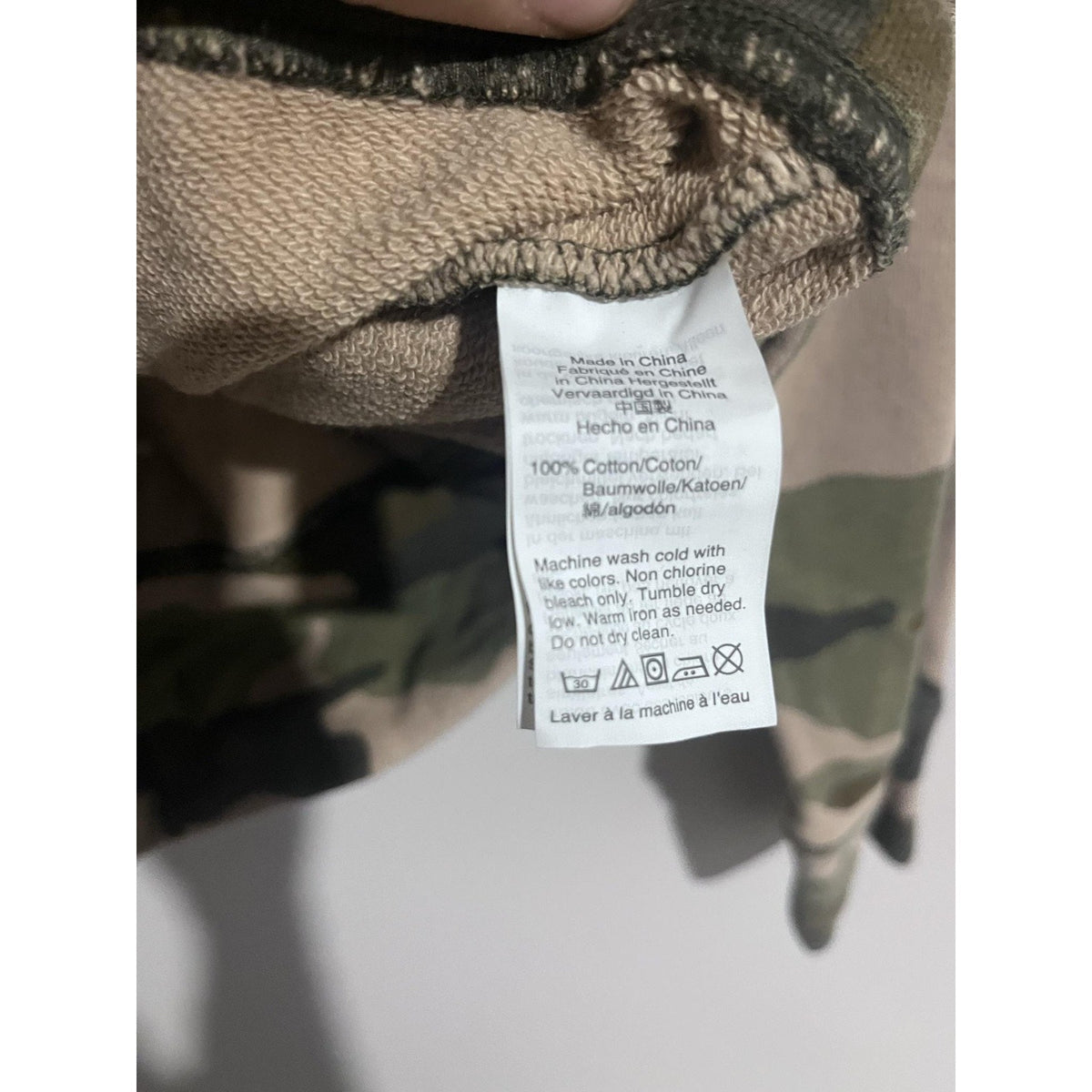 Mile(s) By Madewell Pullover Womens M Green Camouflage Terry Sweatshirt Pockets
