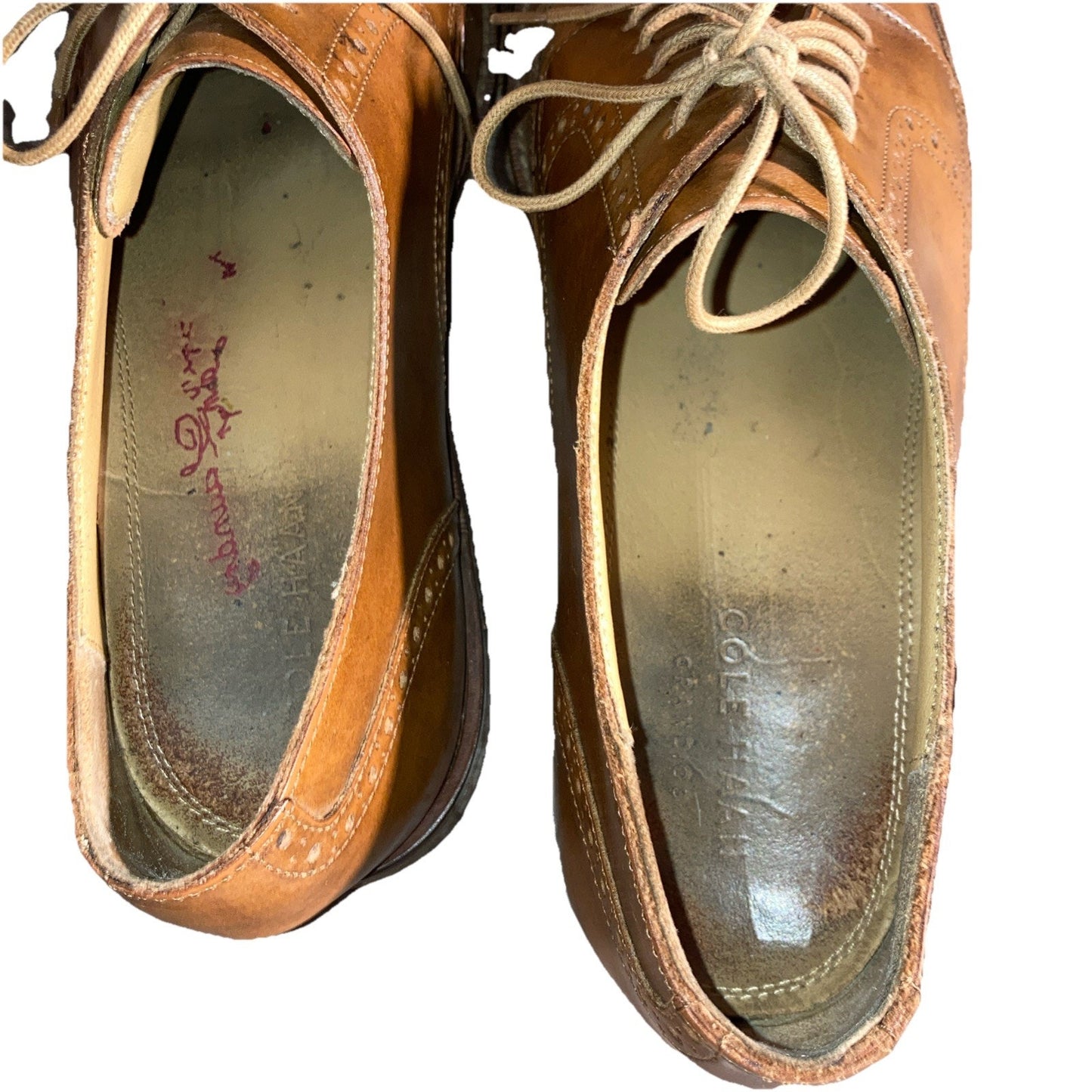 Cole Haan Wingtip Giraldo Derby Brogue Shoe British Tan 11.5M Leather Goodyear