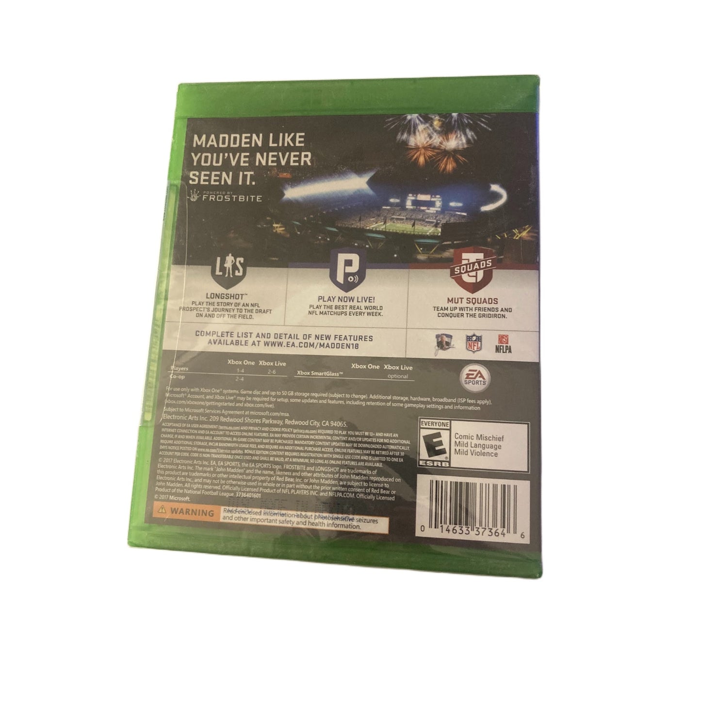 NFL Madden 18 Xbox One Sealed Exclusive Offer Included