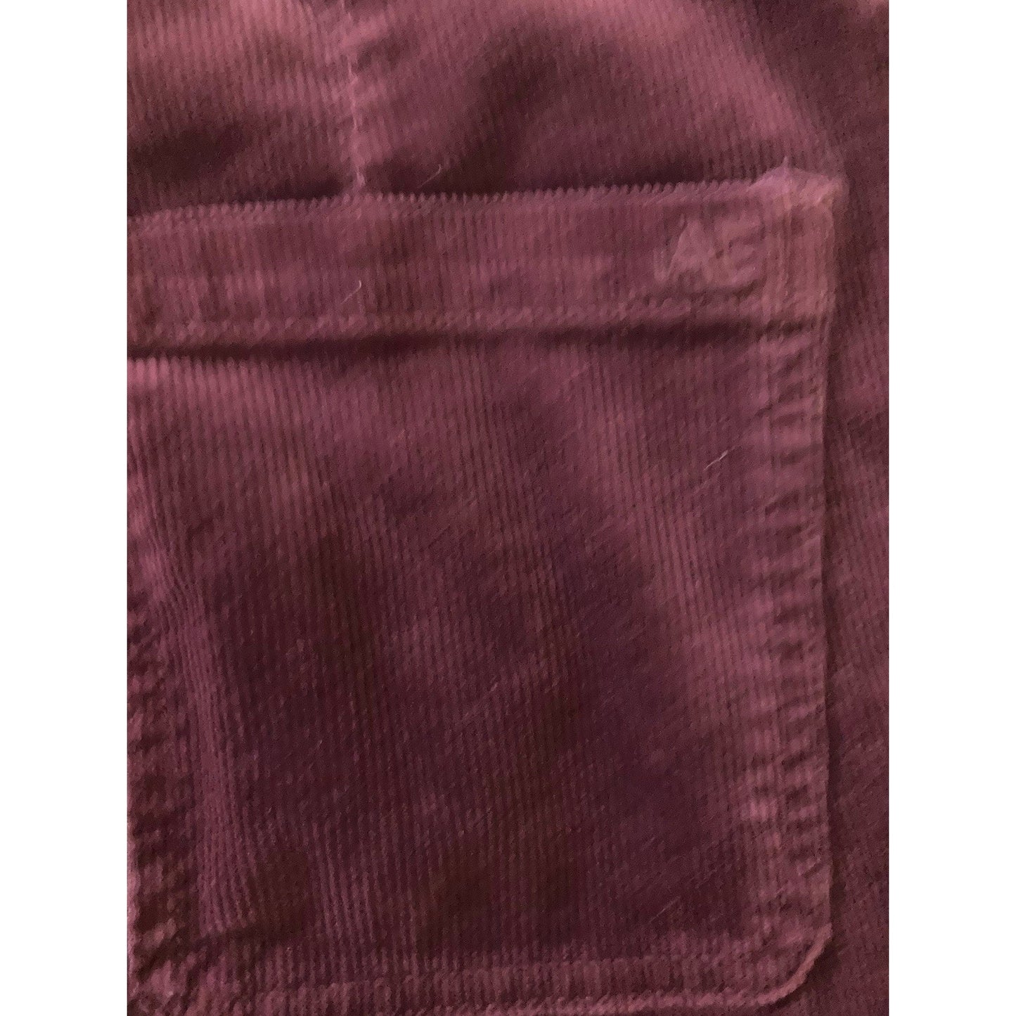 American Eagle Womens Y2K Burgundy Corduroy Jegging Pants Super Stretch Size 6