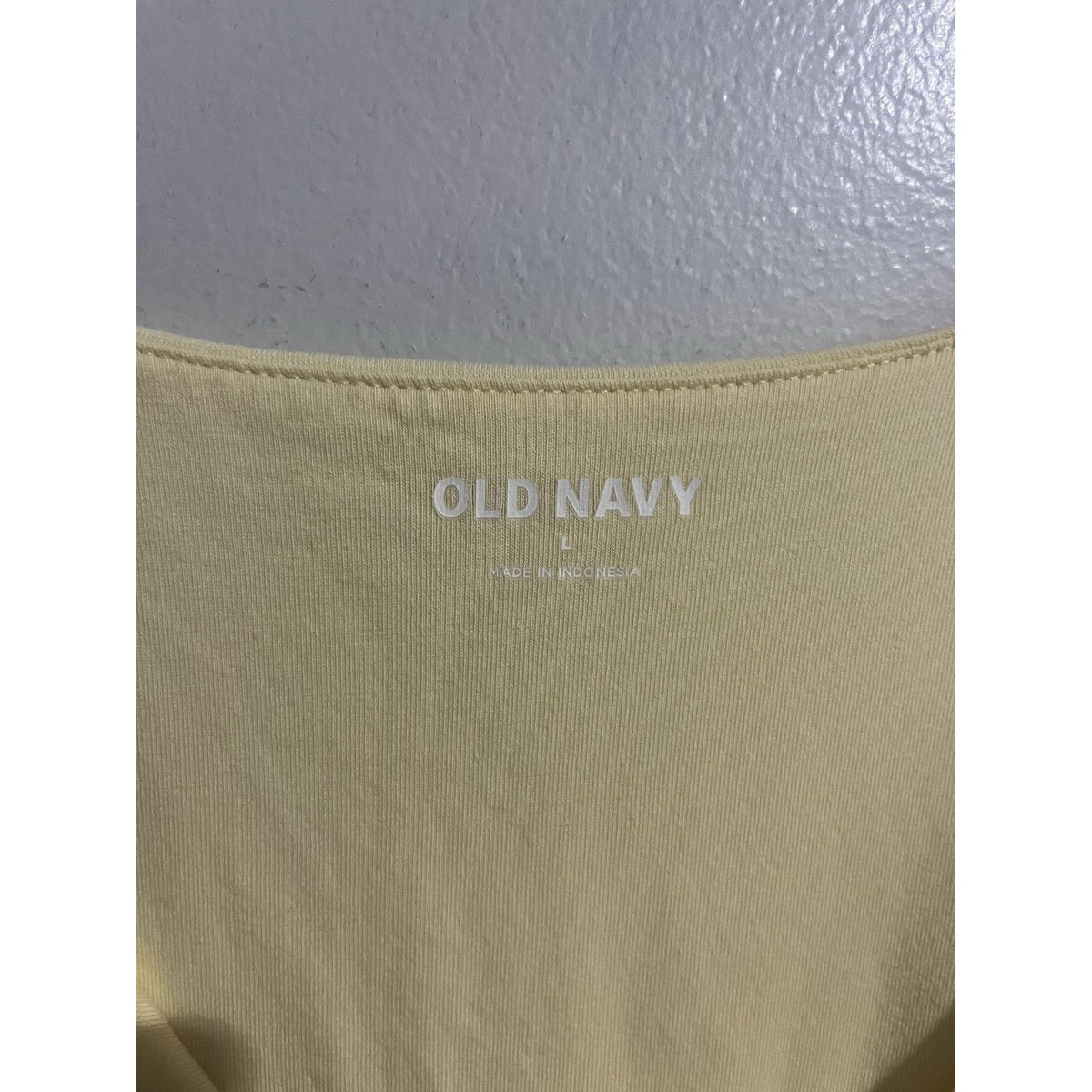Old Navy Tank Womens L Yellow Basic Square Neck Stretch Tagless Jersey Casual