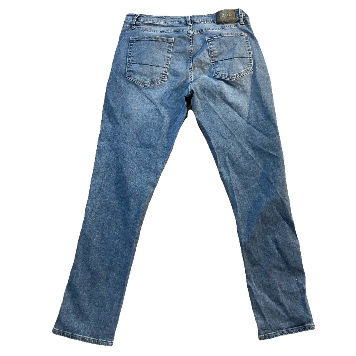 Minimalist IZOD Mens Slim Fit Medium Wash Blue Denim Jeans 38x32 Classic 5Pocket