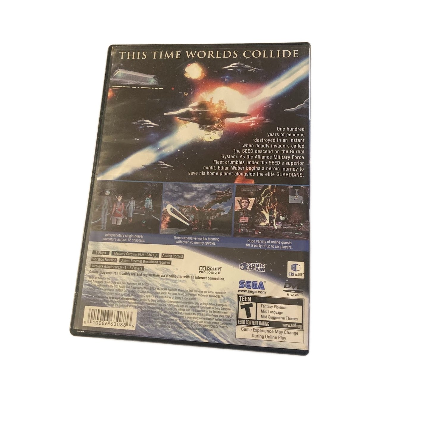 Phantasy Star Universe (Sony PlayStation 2, 2006) PS2 Complete CIB