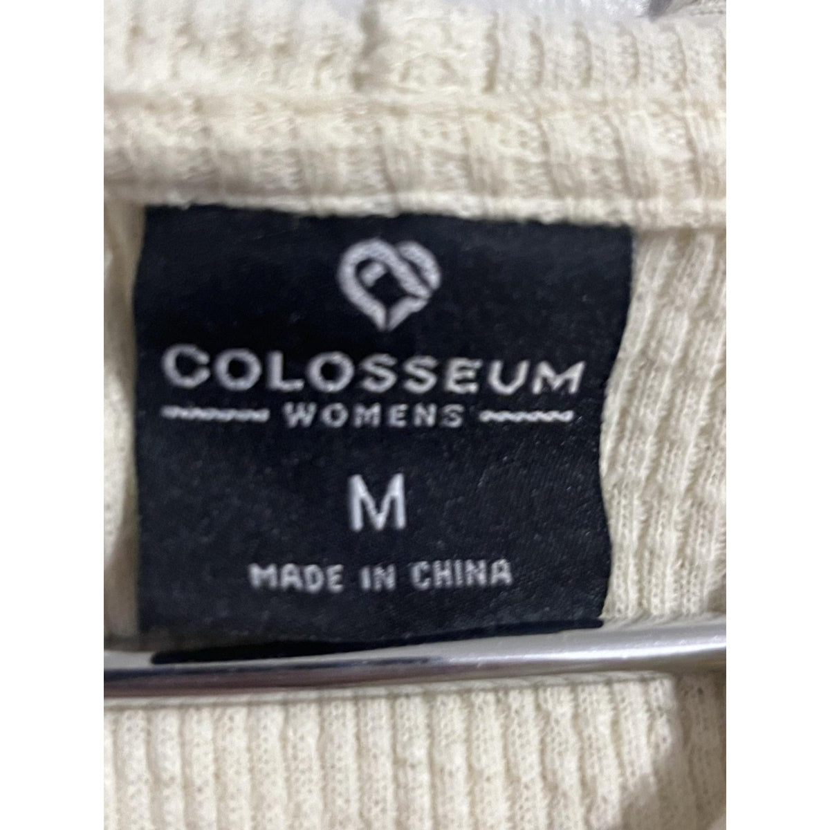 Colosseum Pullover Womens M White Hoodie Knit Hooded Embroidered Tassel TEXAS