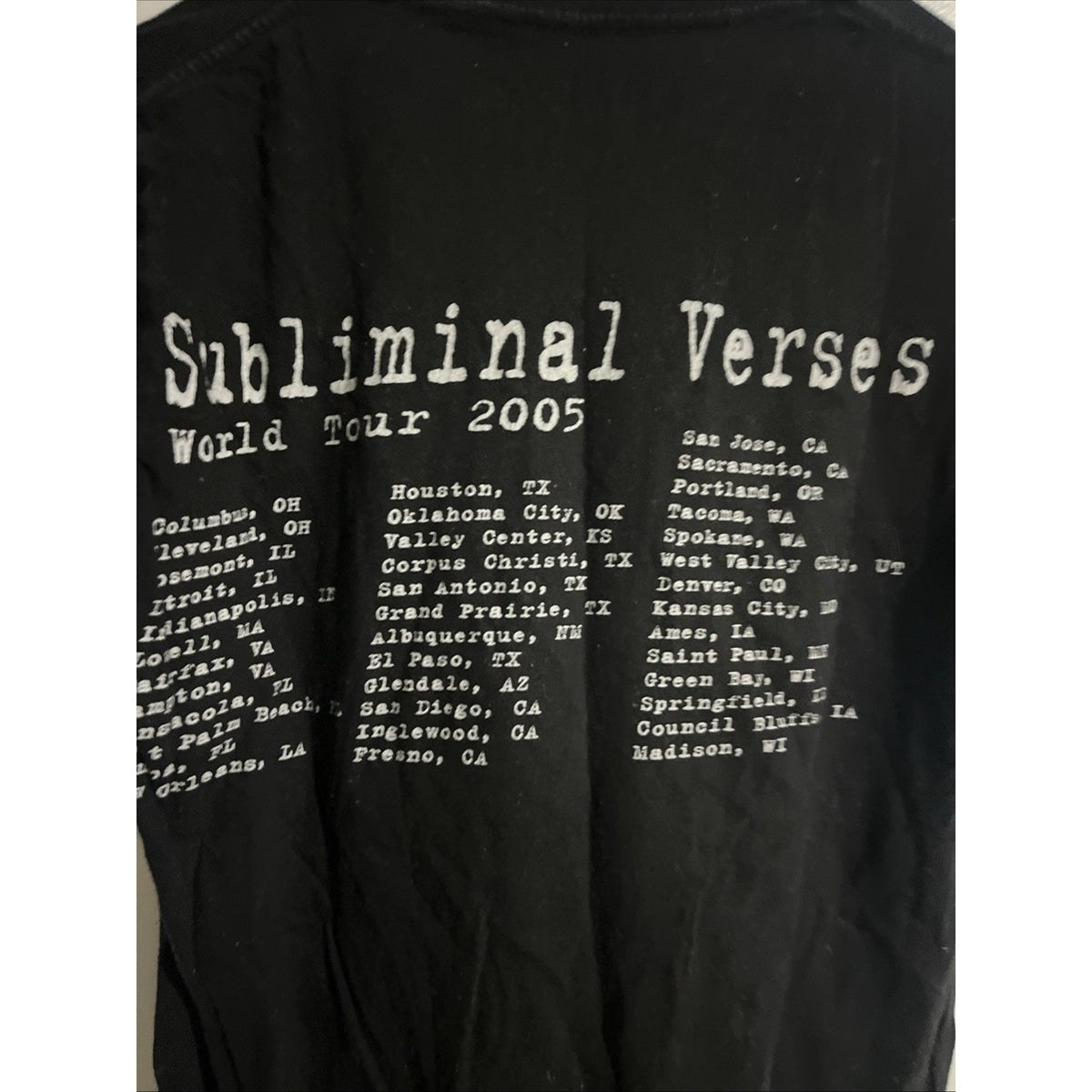 Slipknot Subliminal Verses World Tour 2005 Black Rock Metal Band T-Shirt Size XS