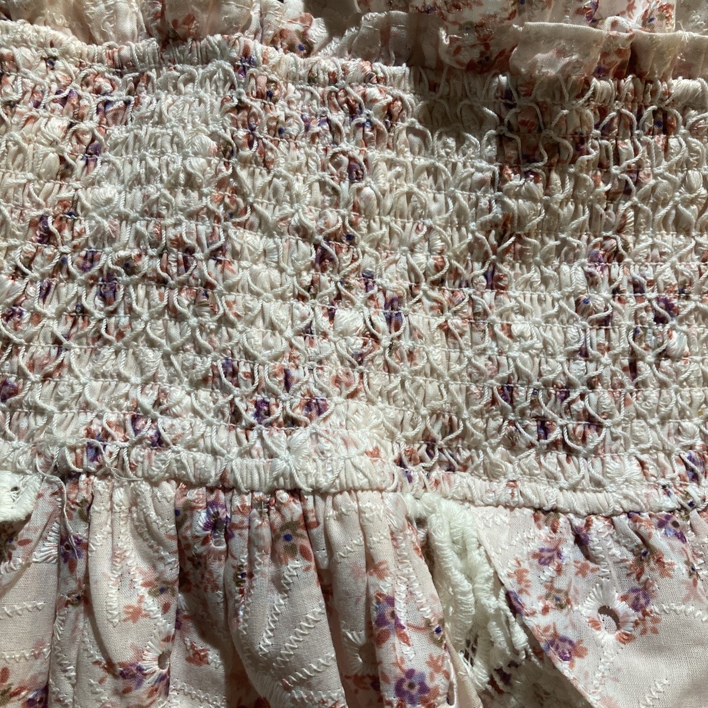Pants Store Est. 1958 Smocked Rose Picnic Floral Mini Halter Dress Women’s M