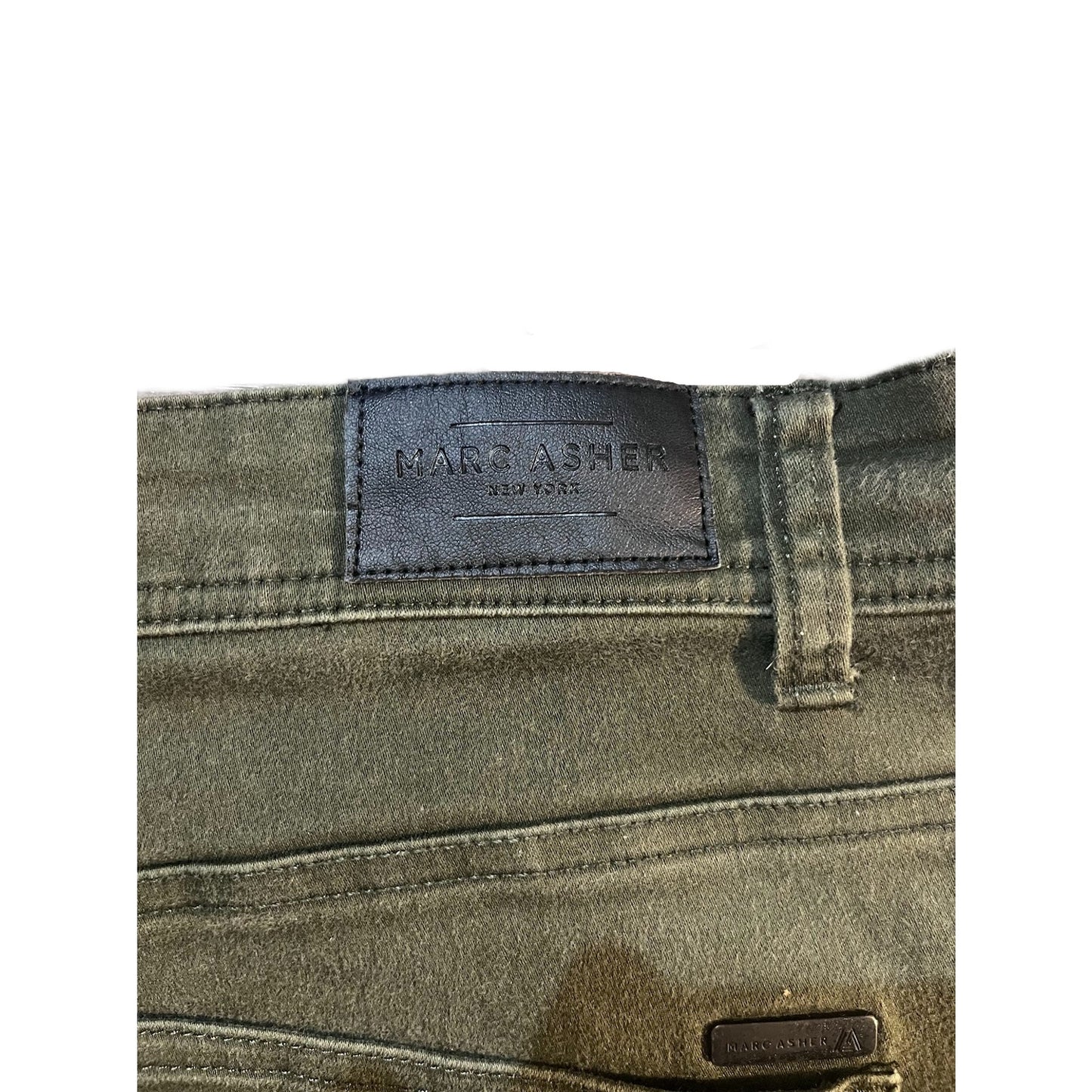 Marc Asher Men's Slim Straight Fit Stretch Denim Jeans Green Regular Size 38x32