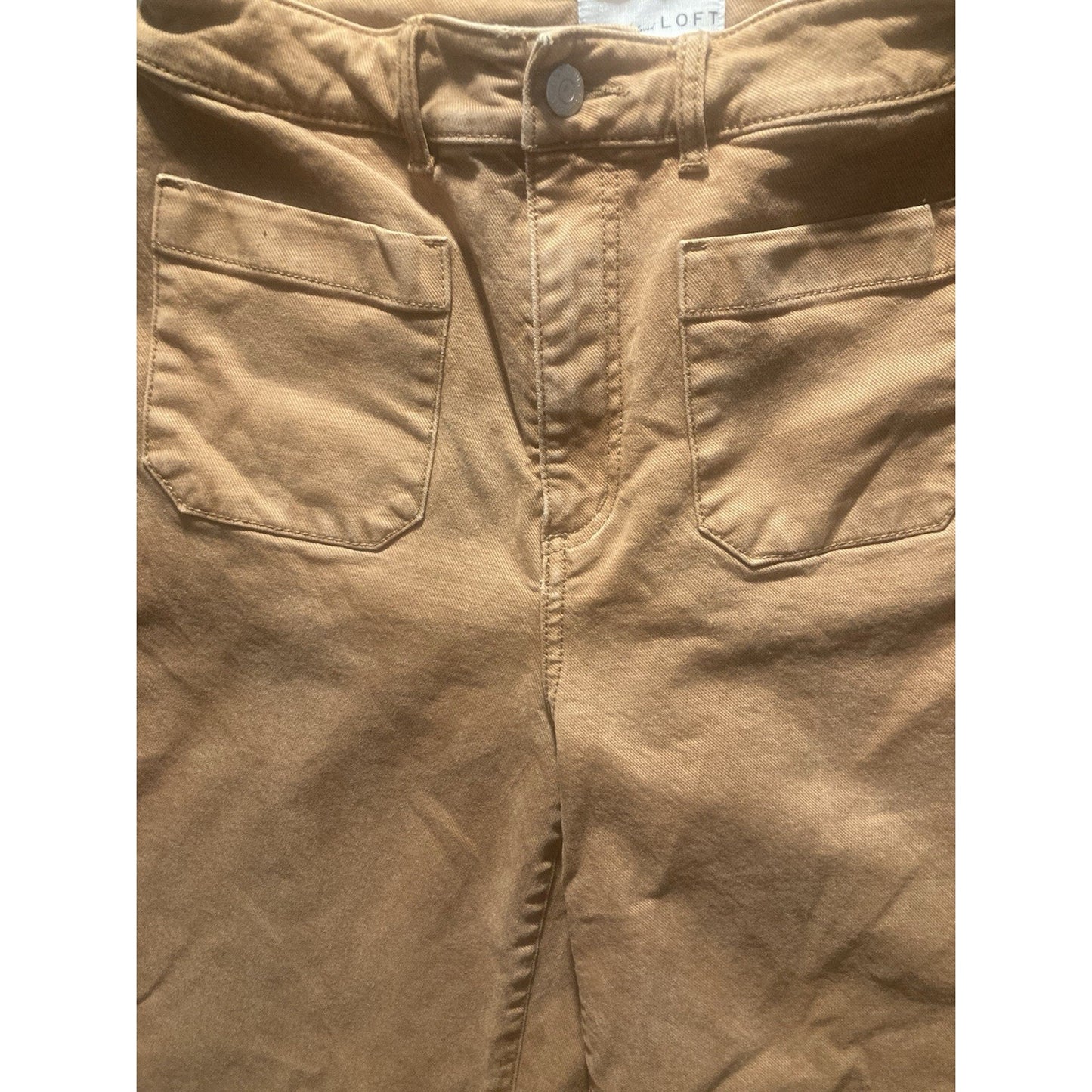 Loft Made and Loved Women's Jeans Light Brown High Waist Curvy Wide Leg 25/0