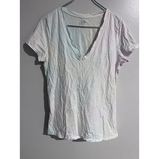 Gap T-Shirt Womens M White V-Neck Basic 100% Cotton Lightweight Jersey Casual