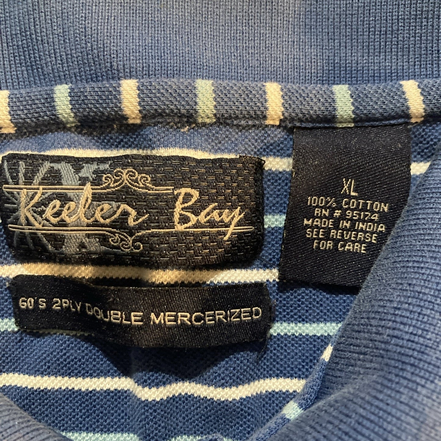 VINTAGE Keeler Bay Golf Polo Shirt Adult XL 2Ply Double Mercerized Cotton Y2K