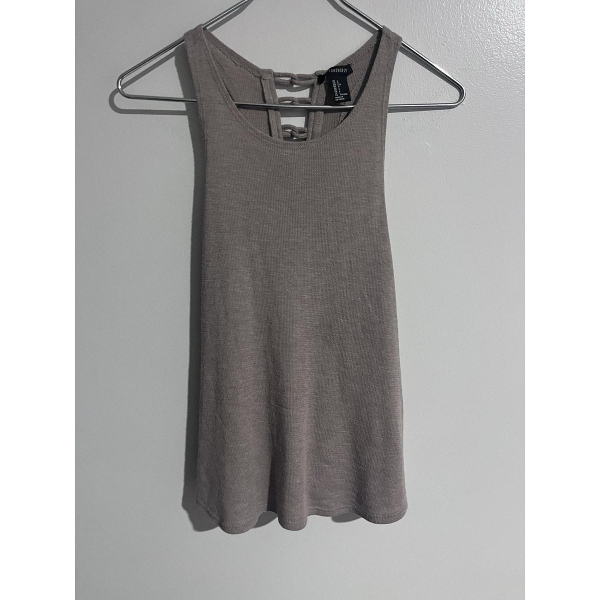 FOREVER 21 Dress Womens L Gray Tank Dress Short Strappy Round Neck Casual