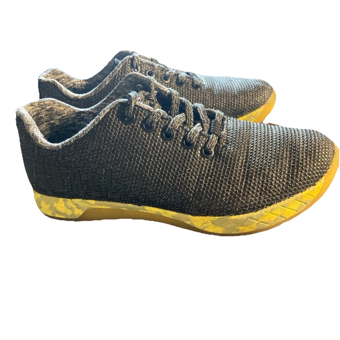Nobull Gum Trainer Yellow Sole Unisex Gray Sneaker Mens 5 Womens 6.5 Shoe