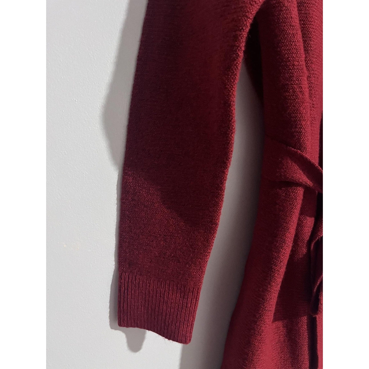 A New Day Dress Womens S Red Sweater Dress Long Belted Mock Neck Knit Casual