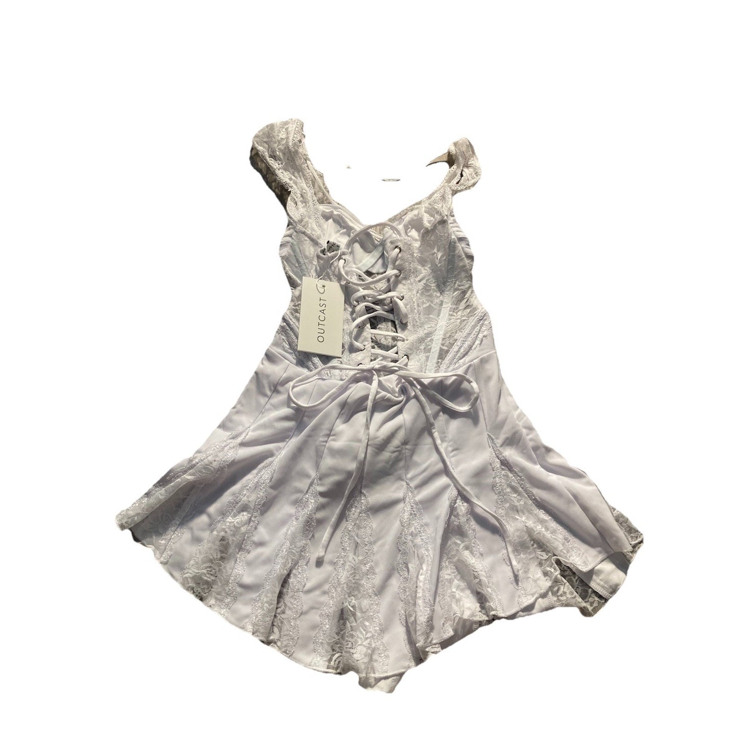 NWT Coquette Princess Outcast Boned Corset Mini Dress Hendrick Laced S White