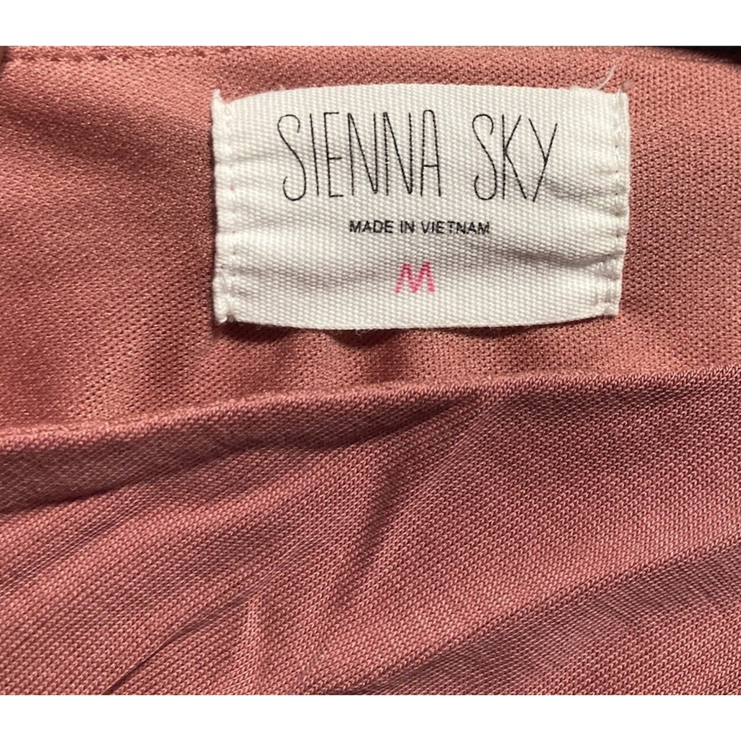 Boho Beach Chic Sienna Sky Jumpsuit Women’s Medium Dusty Rose Wide Leg Crop