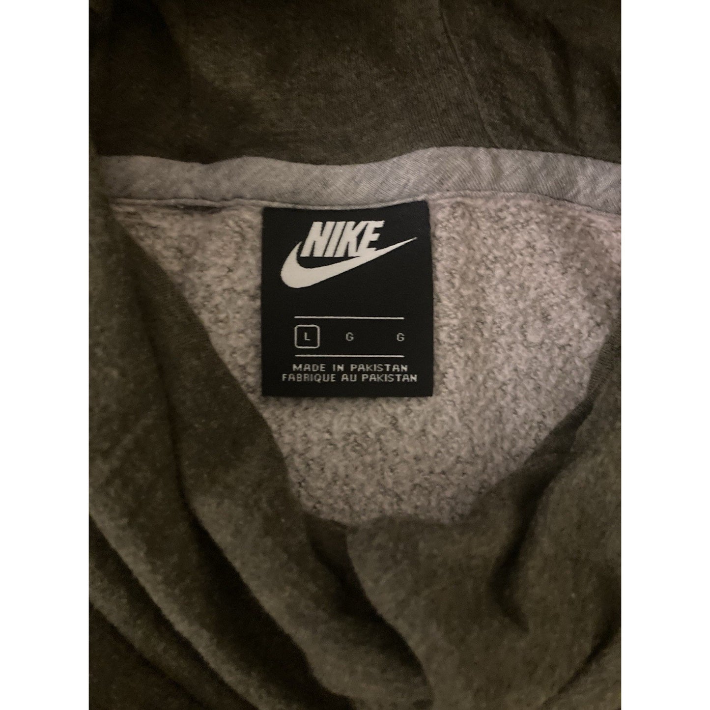 Nike High Funnel Neck Hoodie Women L Green Heather Hooded Sweatshirt