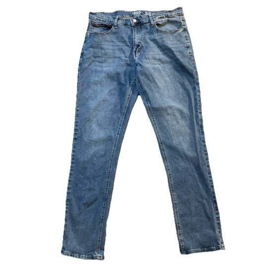 Minimalist IZOD Mens Slim Fit Medium Wash Blue Denim Jeans 38x32 Classic 5Pocket