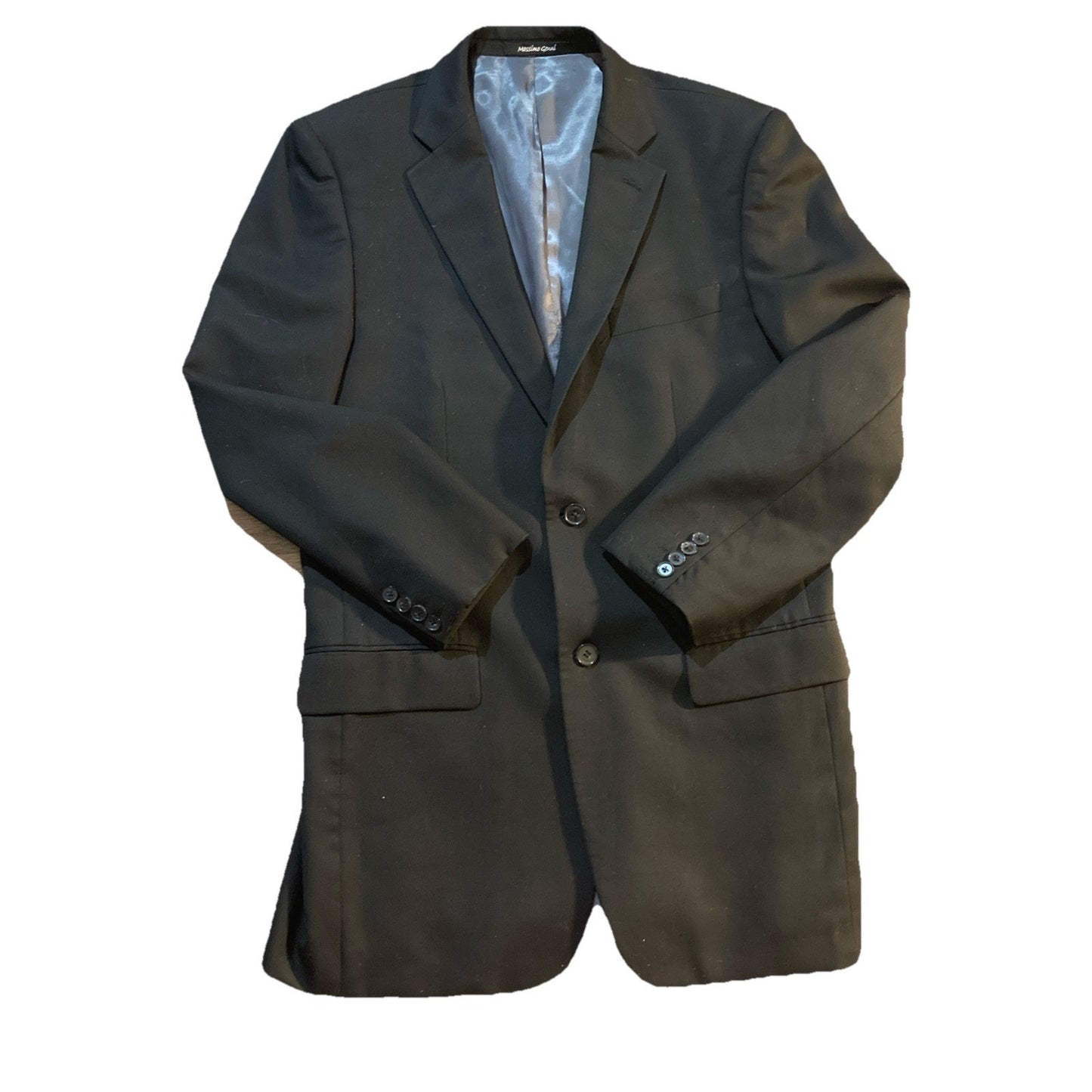 Dark Romantic Black Boss Blazer MASSIMO GENNI 40L 100% Wool Men's Lined Jacket