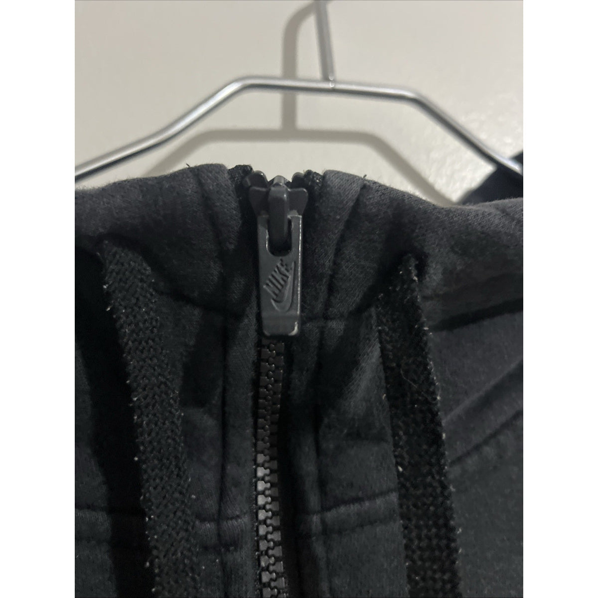 Nike Hoodie Mens XL Black Full Zip Fleece Sweatshirt Swoosh Logo Casual