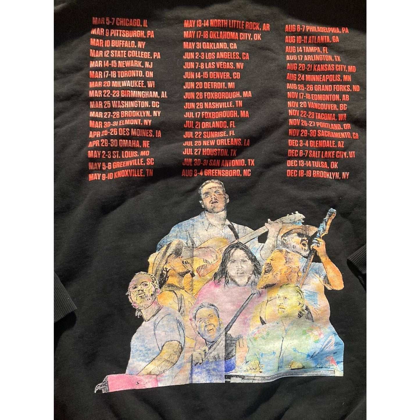 Zach Bryan Hoodie Sweatshirt Mens L Black Quittin Time Tour 24 Fleece