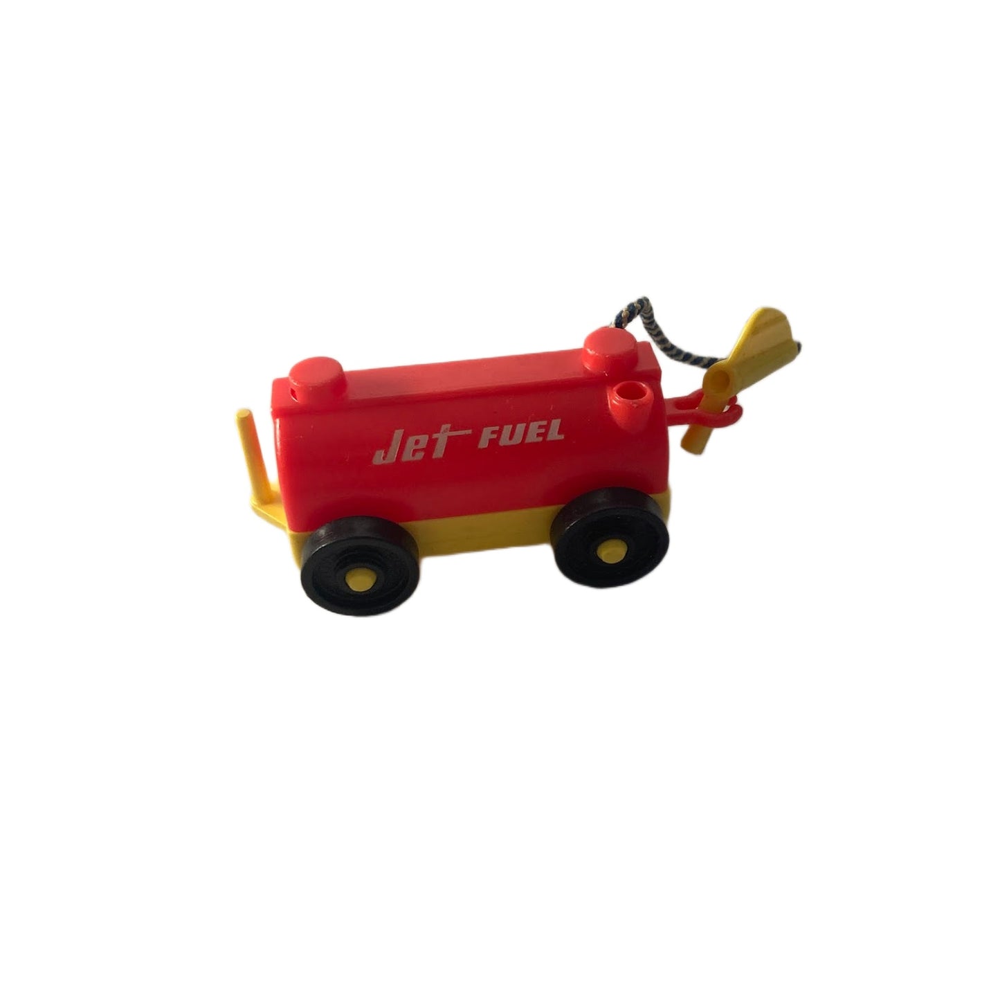 Vintage Fisher Price Little People Red Yellow Airport Jet Fuel Gas Tank Car