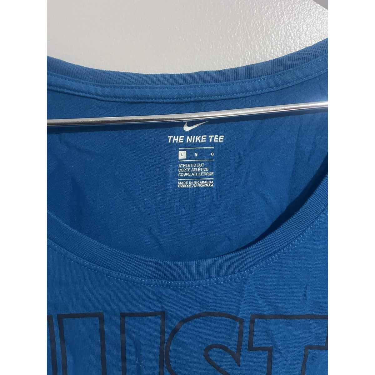 Nike Shirt Womens L Blue Scoop Neck Tagless Athletic Jersey The Nike Tee