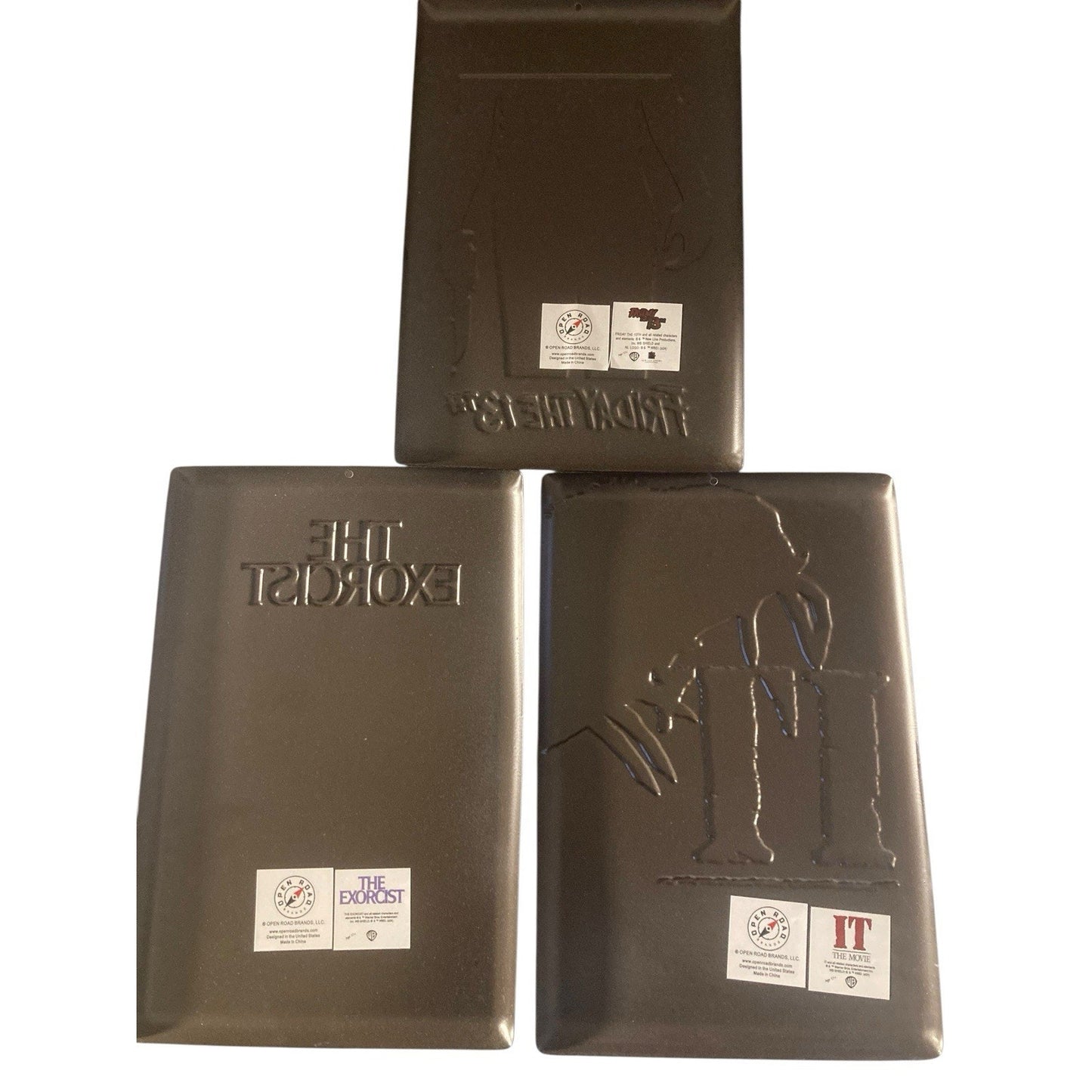 Friday The 13th IT The Exorcist Embossed Metal Wall Art 3pc Set Horror Movie