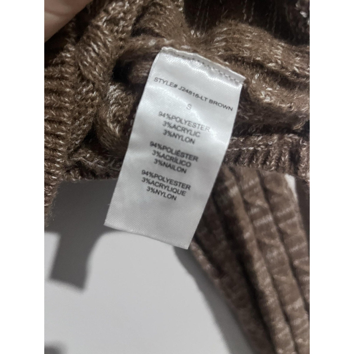 Windsor Sweater Womens S Brown Cable-Knit Cropped Strap Pullover Tie Waist