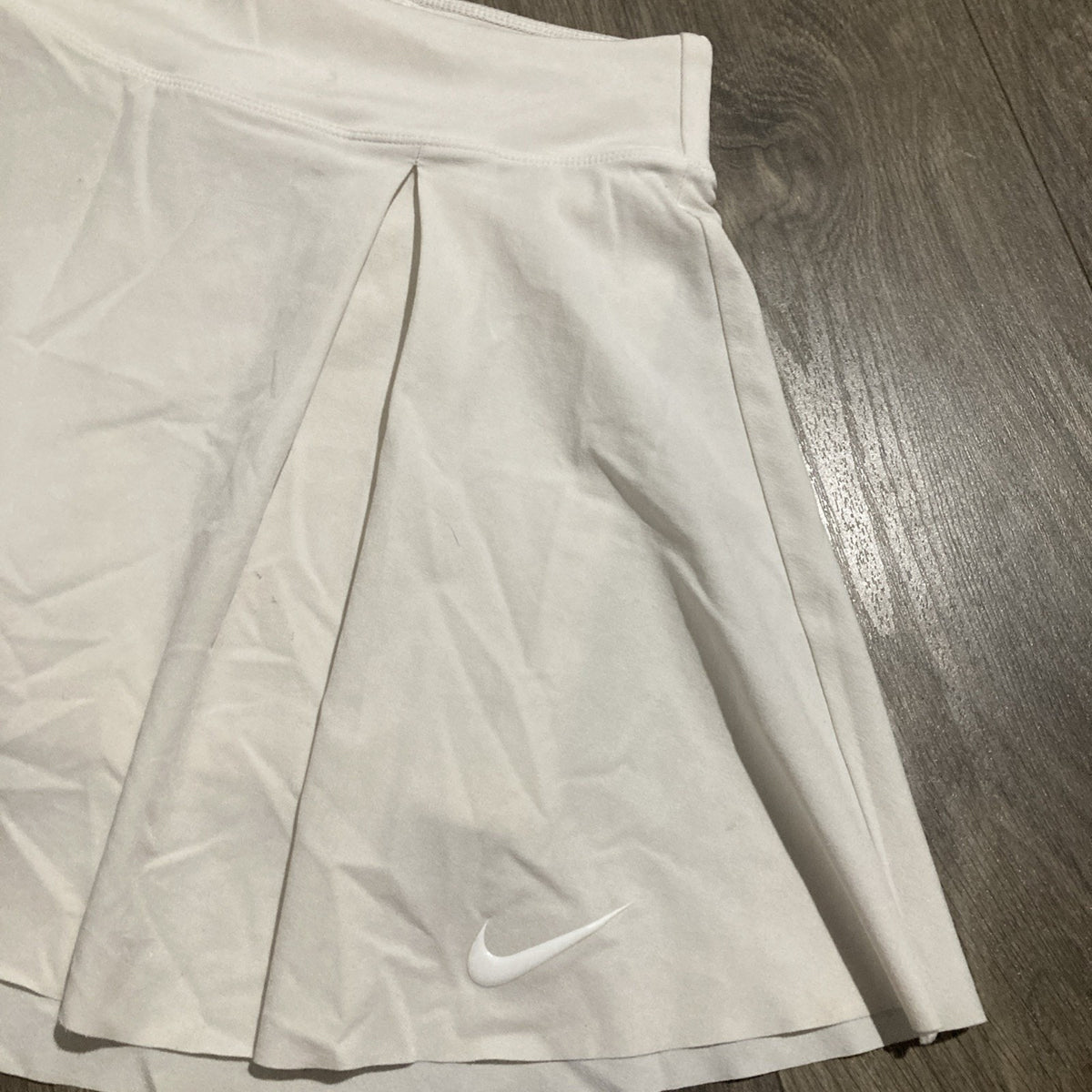 Nike Women Court Dri-FIT Club Flex White Pleated Tennis Skirt Skort Size Medium