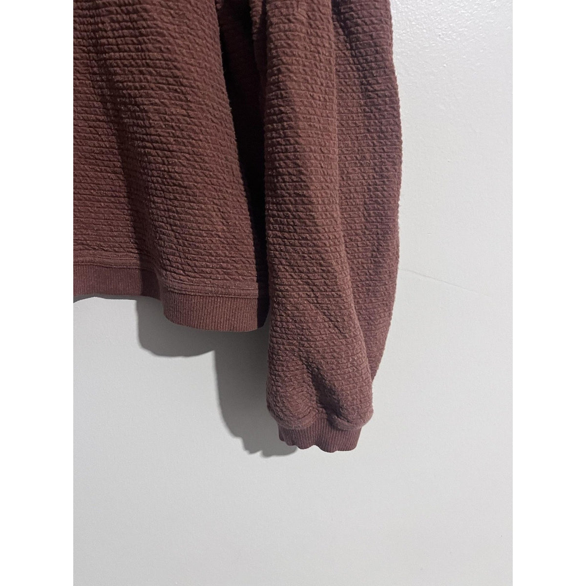 Lululemon Sweater Womens XS/S Brown Waffle-Knit Pullover Cowl Neck Heavyweight