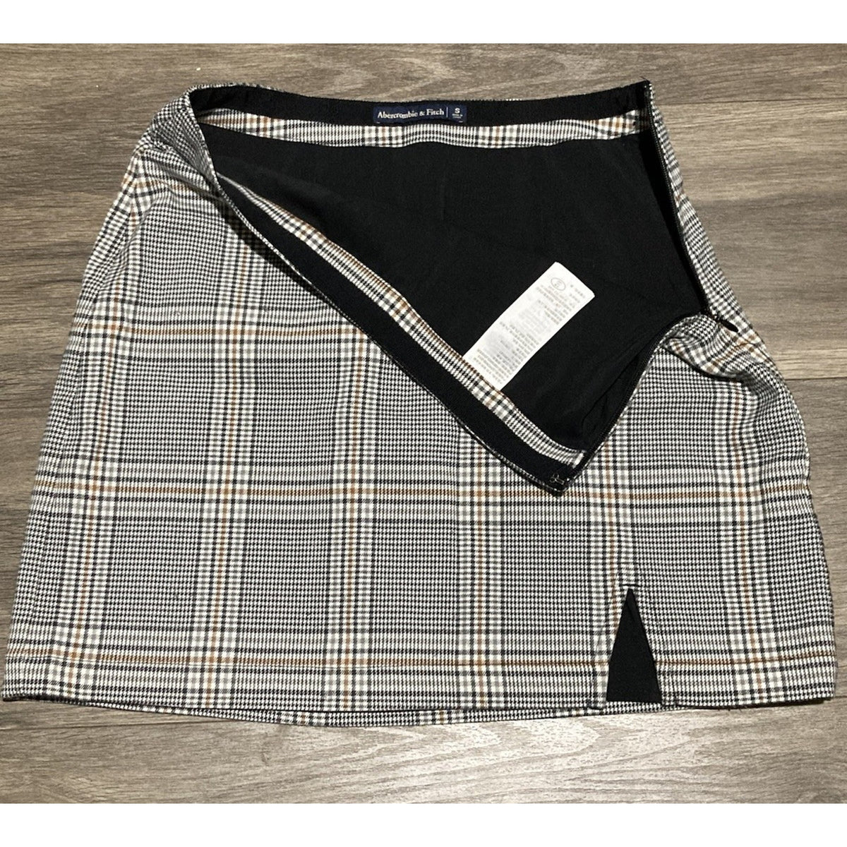 Abercrombie And Fitch Hi Rise Plaid Mini Skirt Slit Women's Size S Preppy
