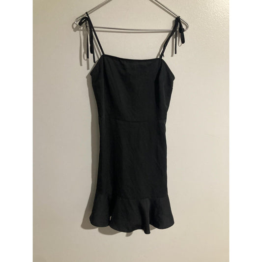 Express Dress Womens XS Black Mermaid Short Smocked Ruffle Strappy Summer
