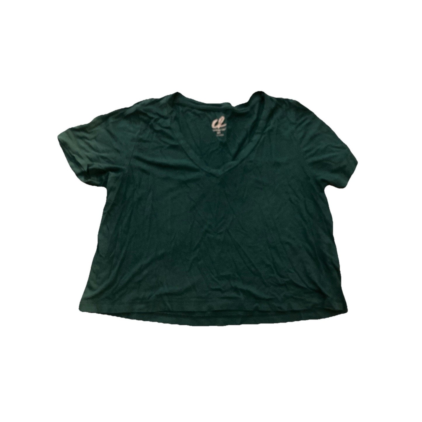 Charlotte Russe Women's Green Short Sleeve V-Neck Shirt Size XS Soft Casual