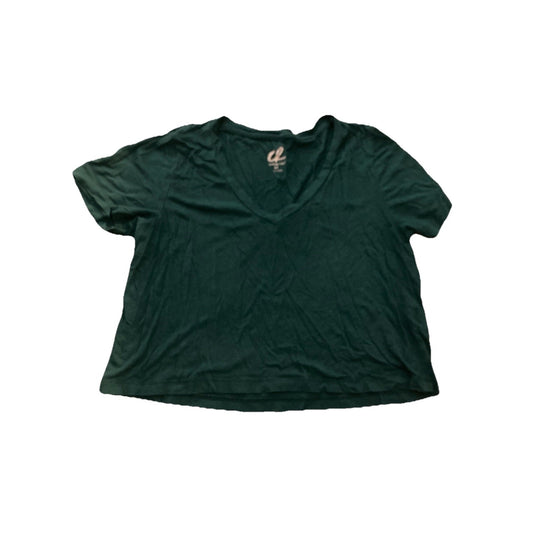 Charlotte Russe Women's Green Short Sleeve V-Neck Shirt Size XS Soft Casual