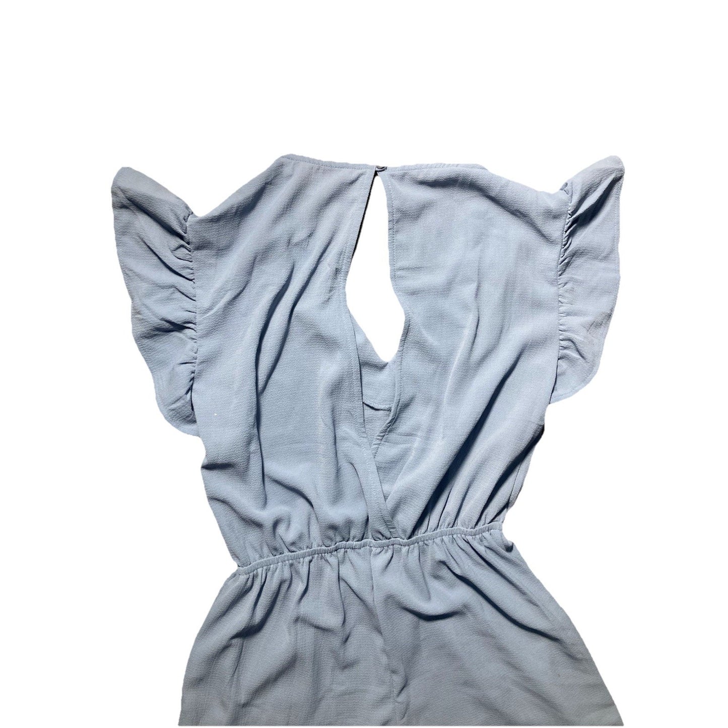Chic Boho Monteau Los Angeles Jumpsuit Bell Bottom Flare Blue Keyhole Women’s M