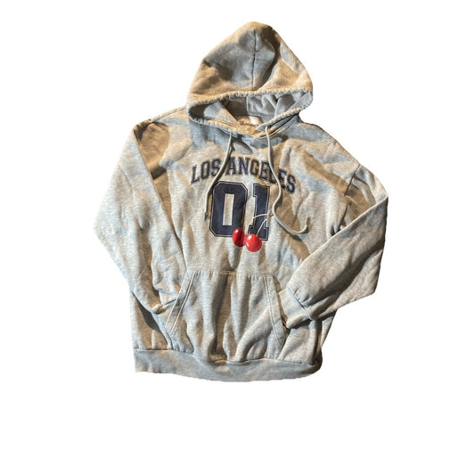 Chic No Boundaries Womens Hoodie Sweatshirt Cherries Heather Grey M Pullover