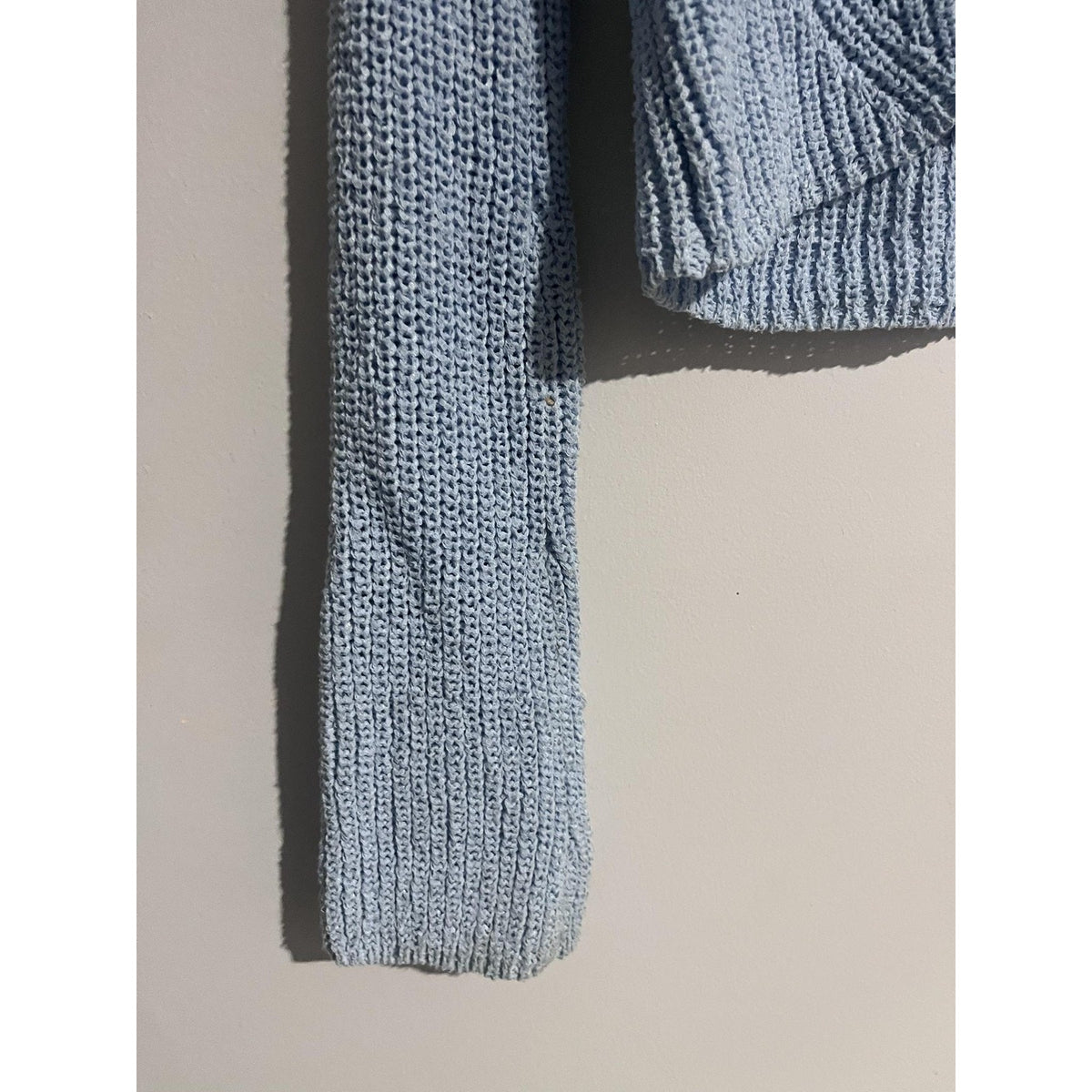 Altar'd State Sweater Womens 2XS Blue Open-Knit Lightweight Boat Neck Pullover