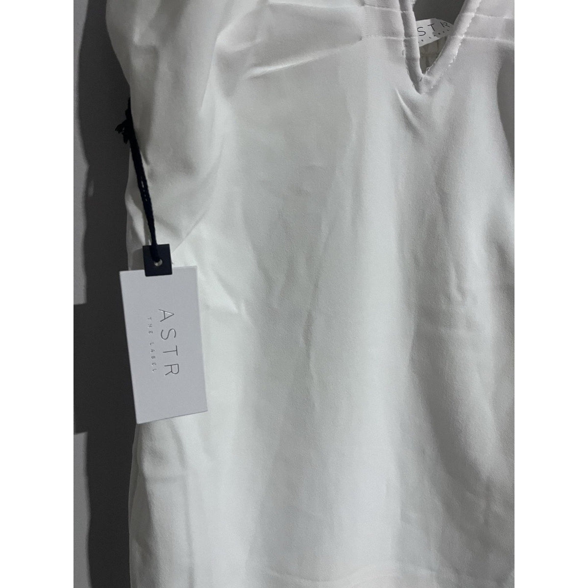 ASTR The Label Dress Womens S White Satin Bodycon Slip Smocked Sweetheart