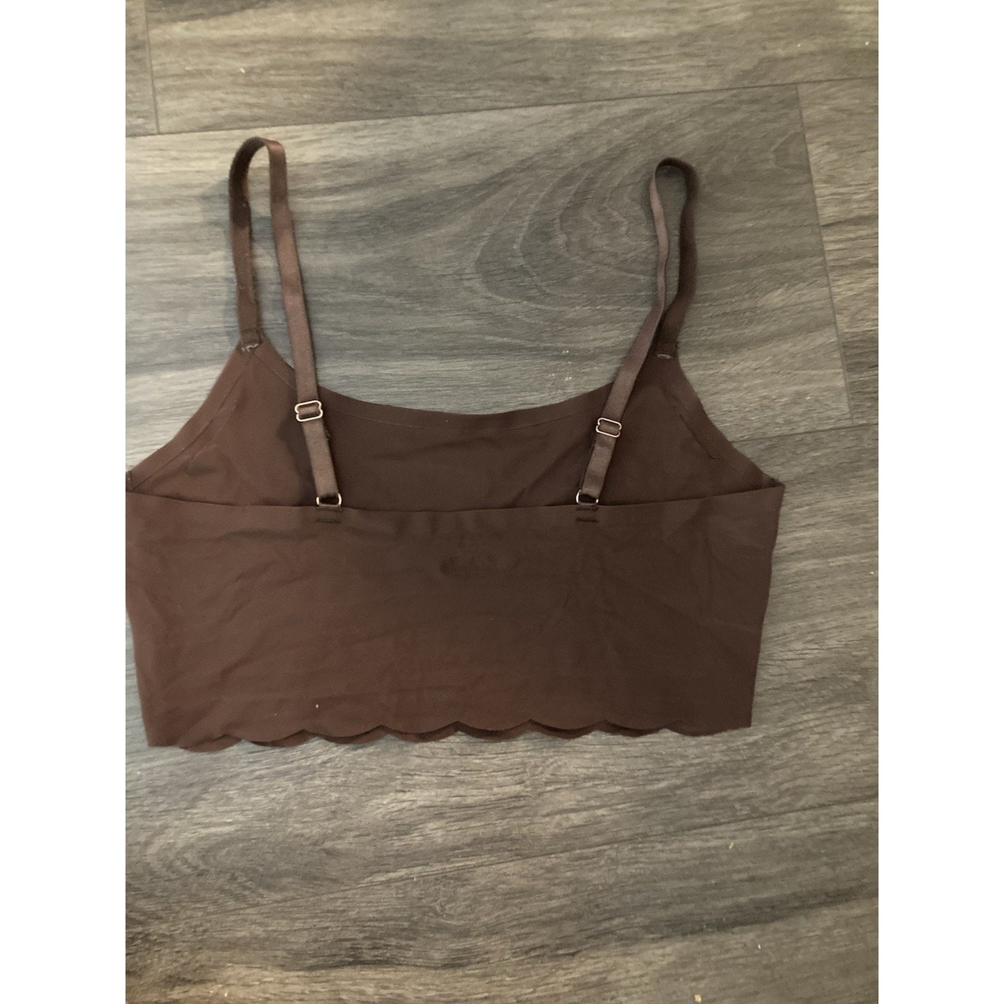 Danskin Intimates Seamless Bandeau Bra Brown Scallop Edge Size M
