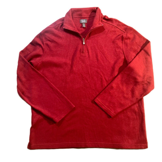 Joseph Abboud Mens XL Red Quarter-Zip Pullover Sweater Cotton Blend