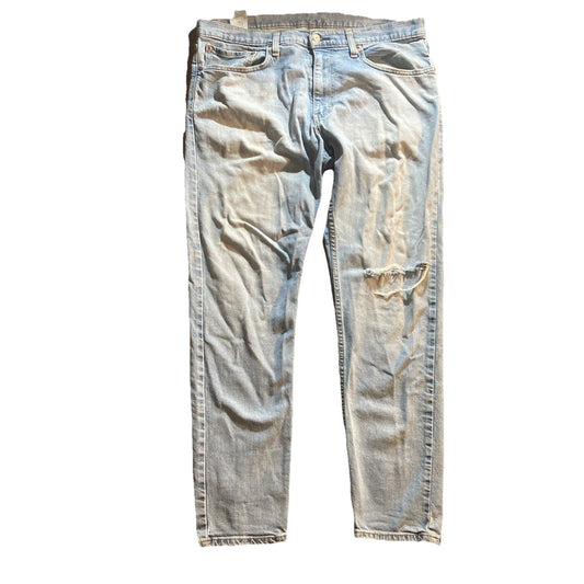 Levis Light Blue Wash Denim Thrashed Y2K Vibe 512 36x32 Jeans