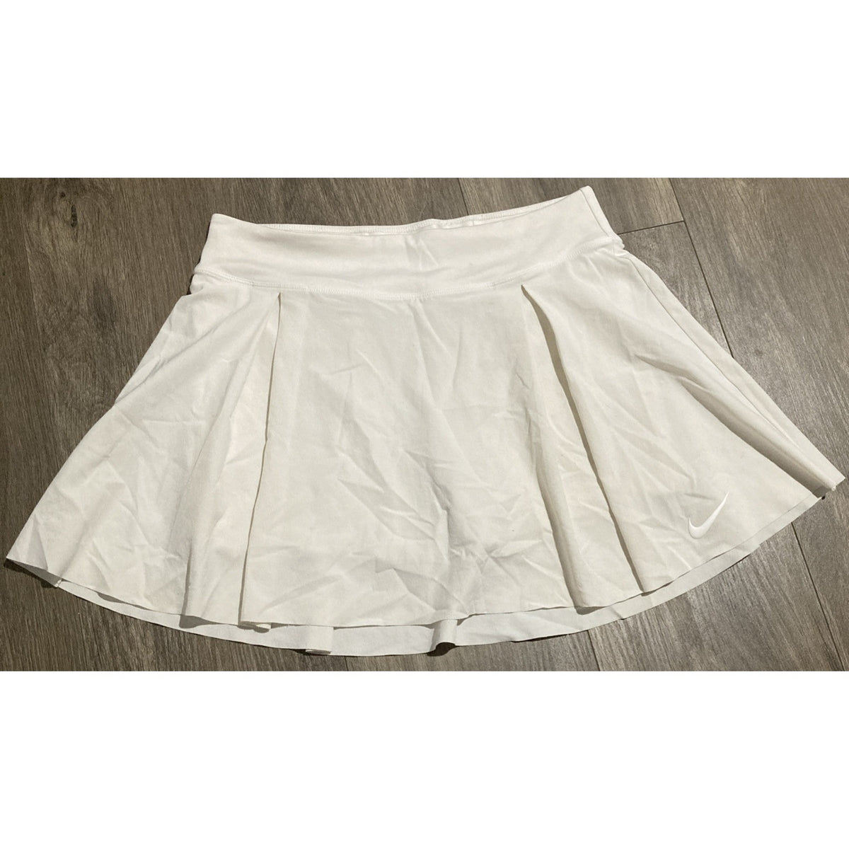 Nike Women Court Dri-FIT Club Flex White Pleated Tennis Skirt Skort Size Medium