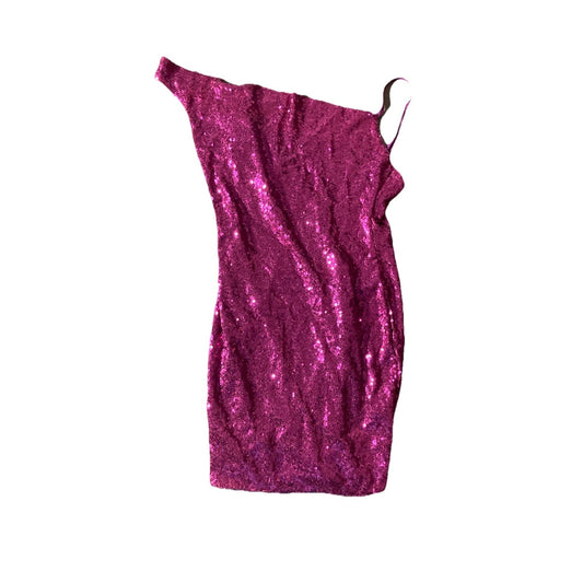 Hello Molly Slanted Purple Pink Bodycon Mini Sequin Dress Size Medium US 6