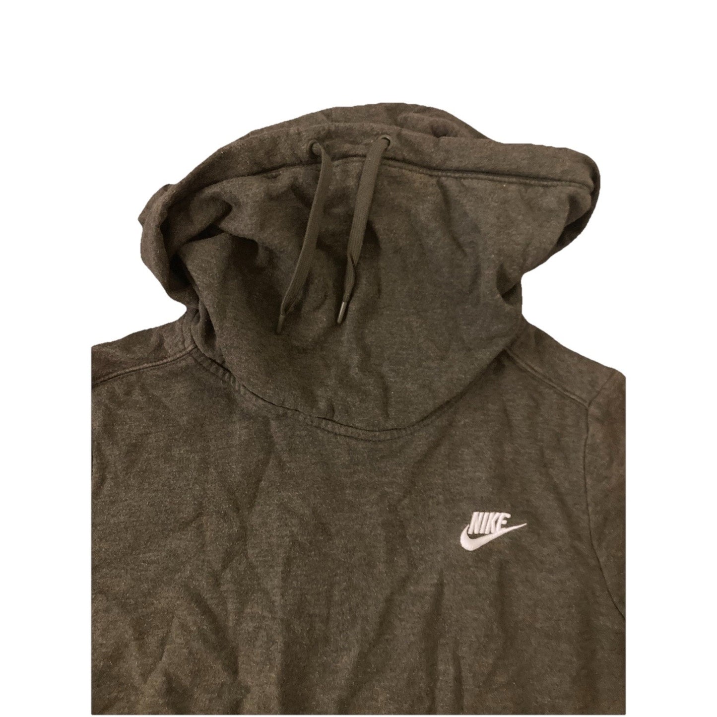 Nike High Funnel Neck Hoodie Women L Green Heather Hooded Sweatshirt
