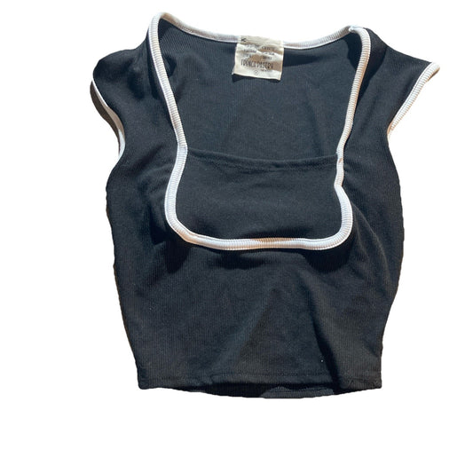 French Pastry Tank Top Petite Cap Sleeve Black White Piping Size Small Women’s