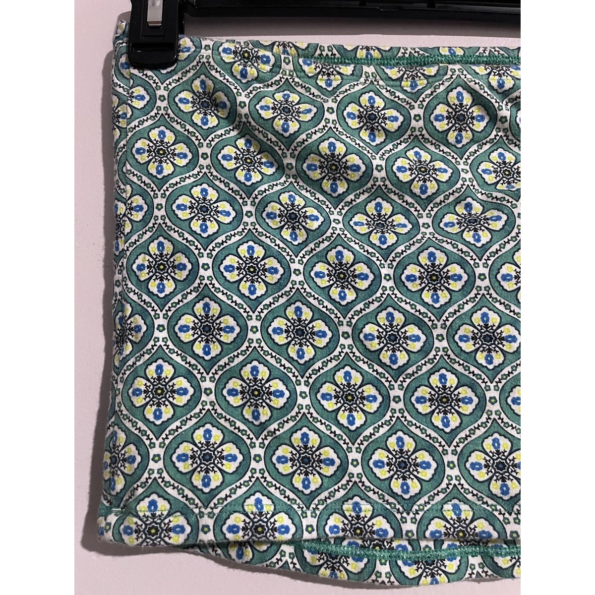 Old Navy Tube Top Womens M Green Cropped Floral Built-In Bra Stretch Summer