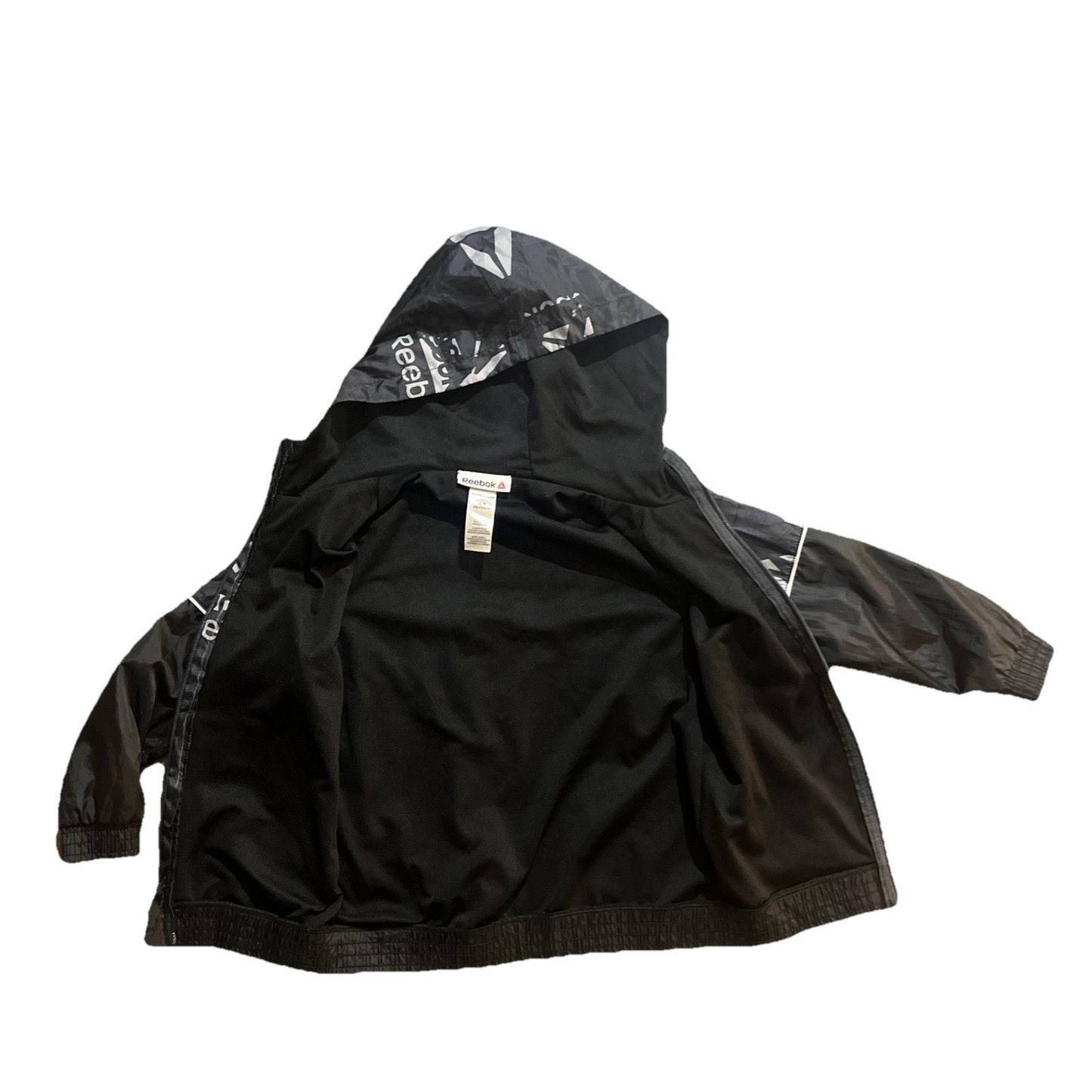 Reebok Sports Guard Jacket Black & Gray, Windbreaker, Boys Size 4/5 XS
