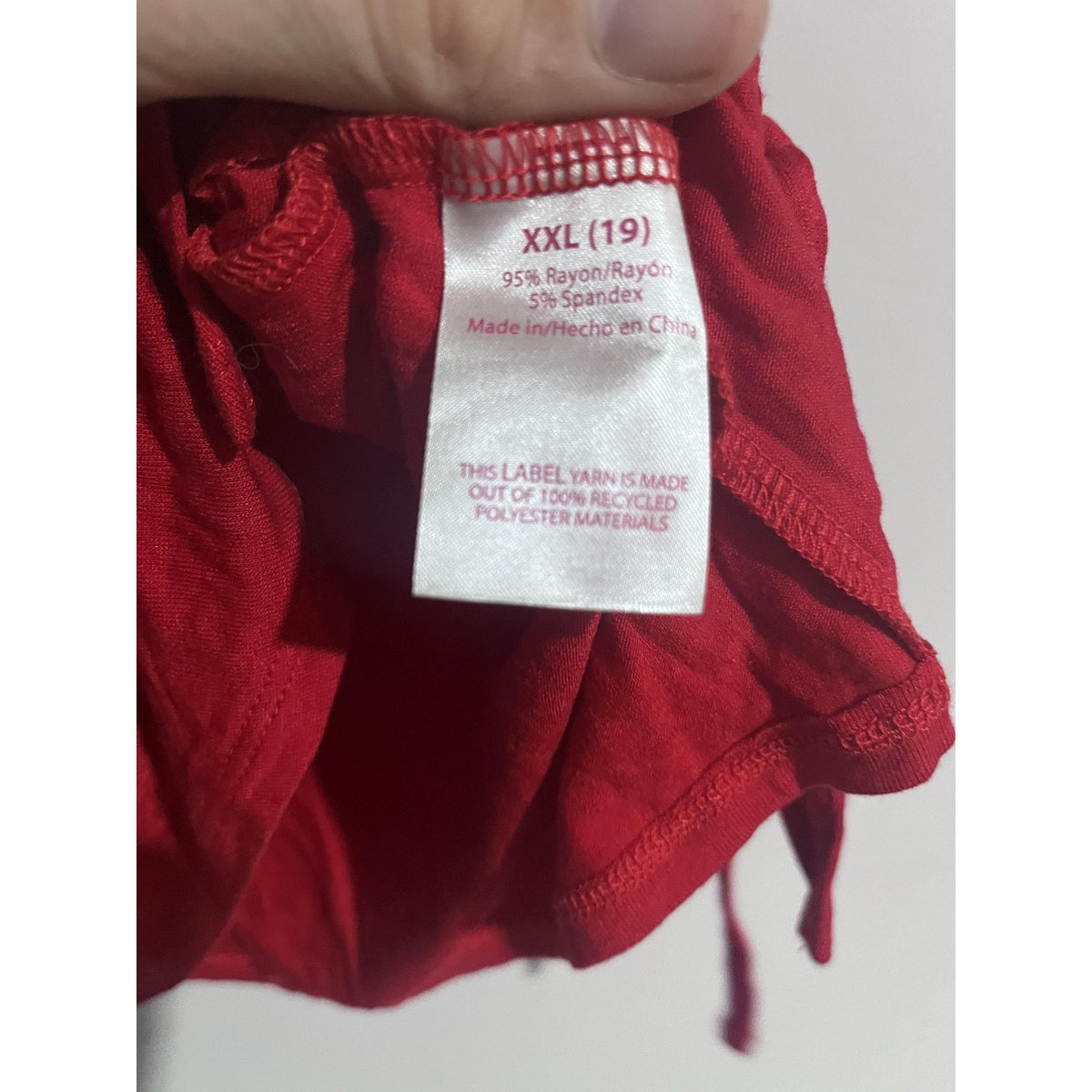 No Boundaries T-Shirt Juniors 2XL Red Tunic Short Sleeve Crew Neck Relaxed
