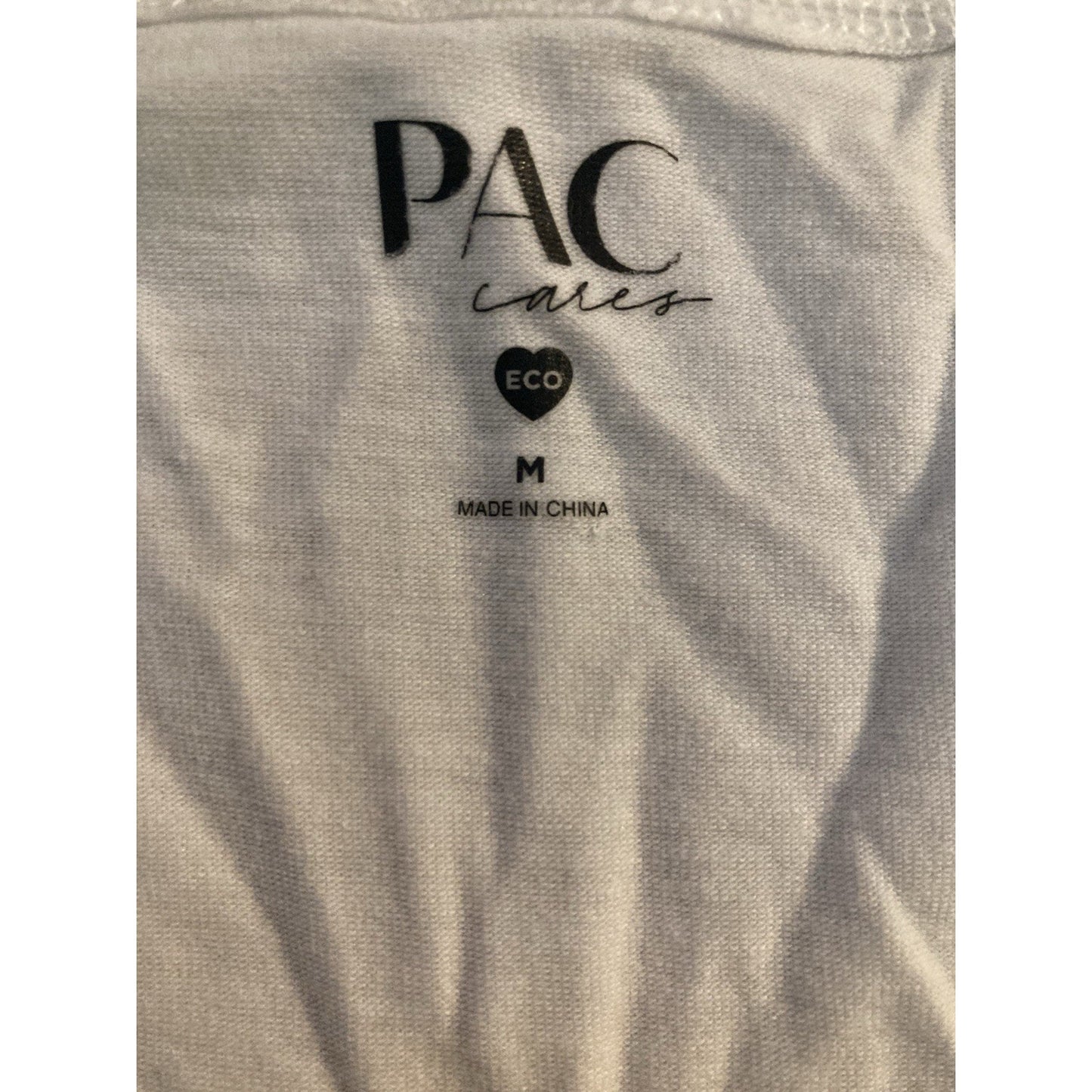 Pacsun Womens Medium Crop Top White Front Cinch Adjustable Pac Cares Eco