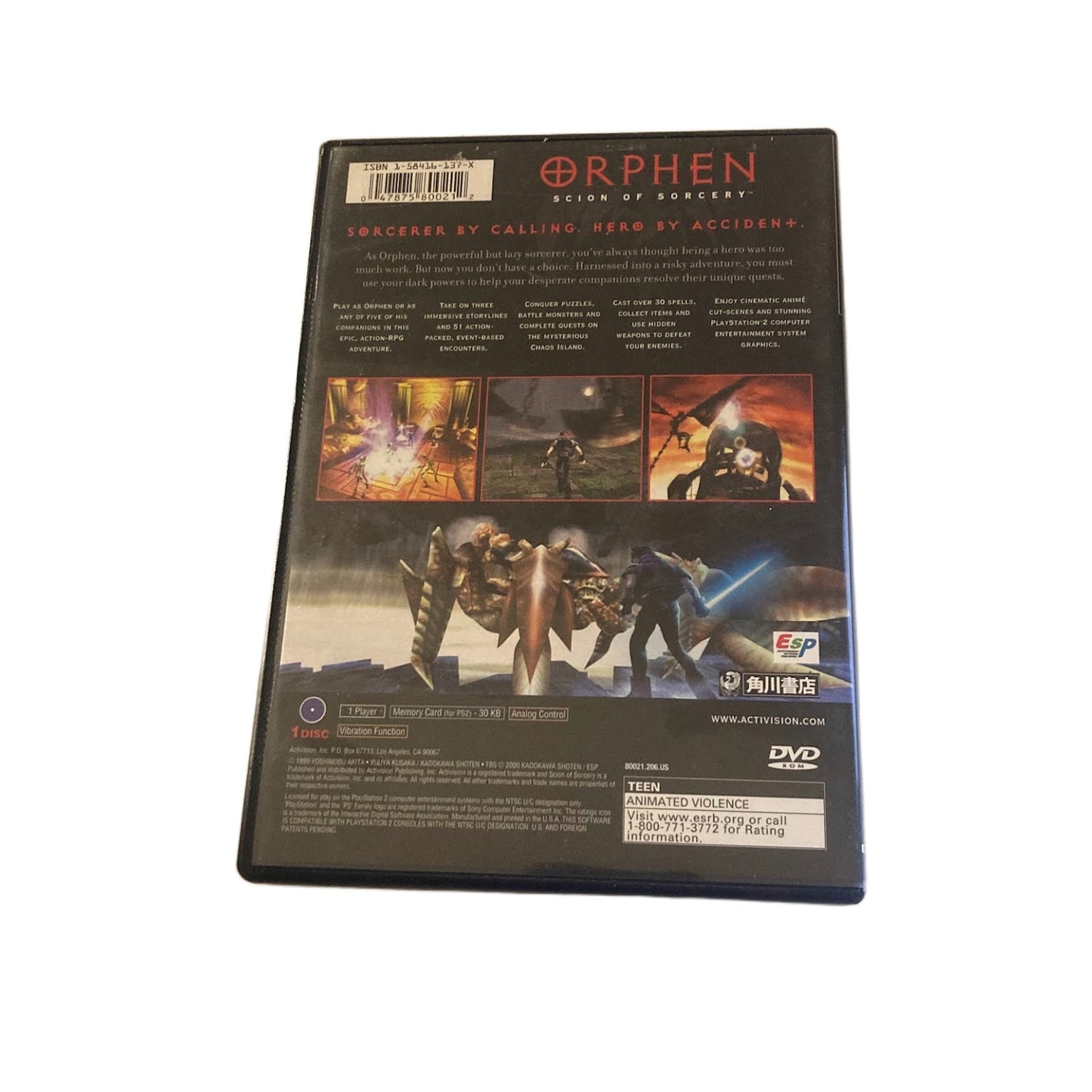 Orphen Scion of Sorcery PlayStation 2 PS2 Complete w/ Manual CIB Tested